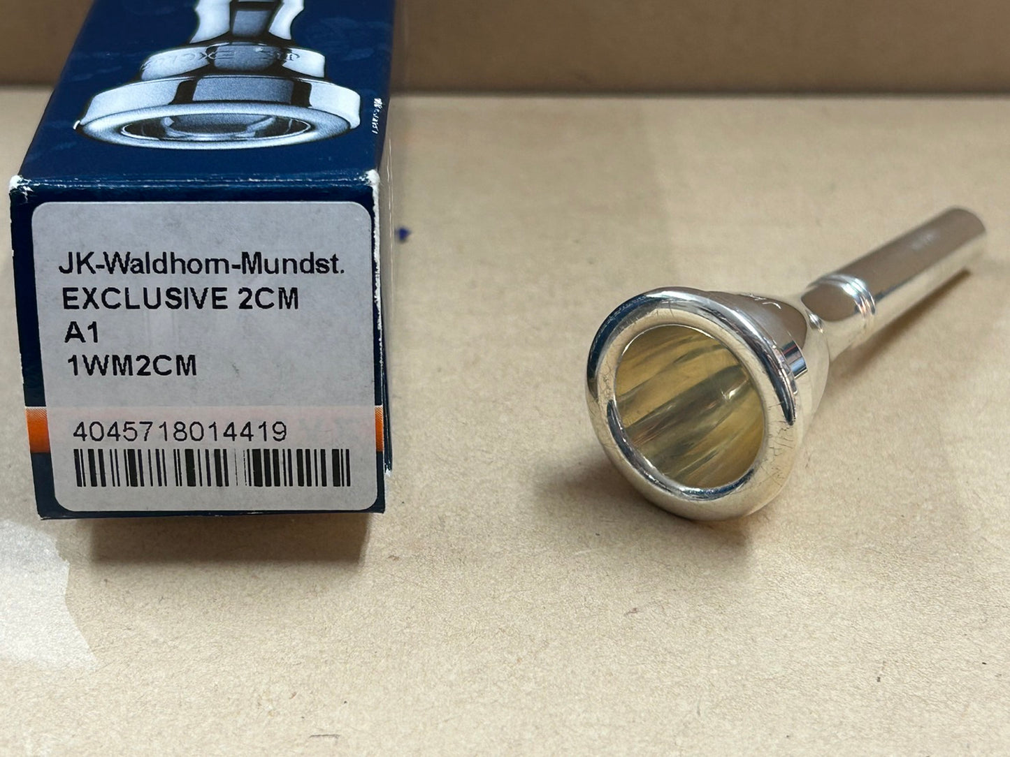 JK(ヨット・カー)Exclusiveモデル 2CM フレンチホルン用 マウスピース アメリカンシャンク 銀メッキ仕上げ