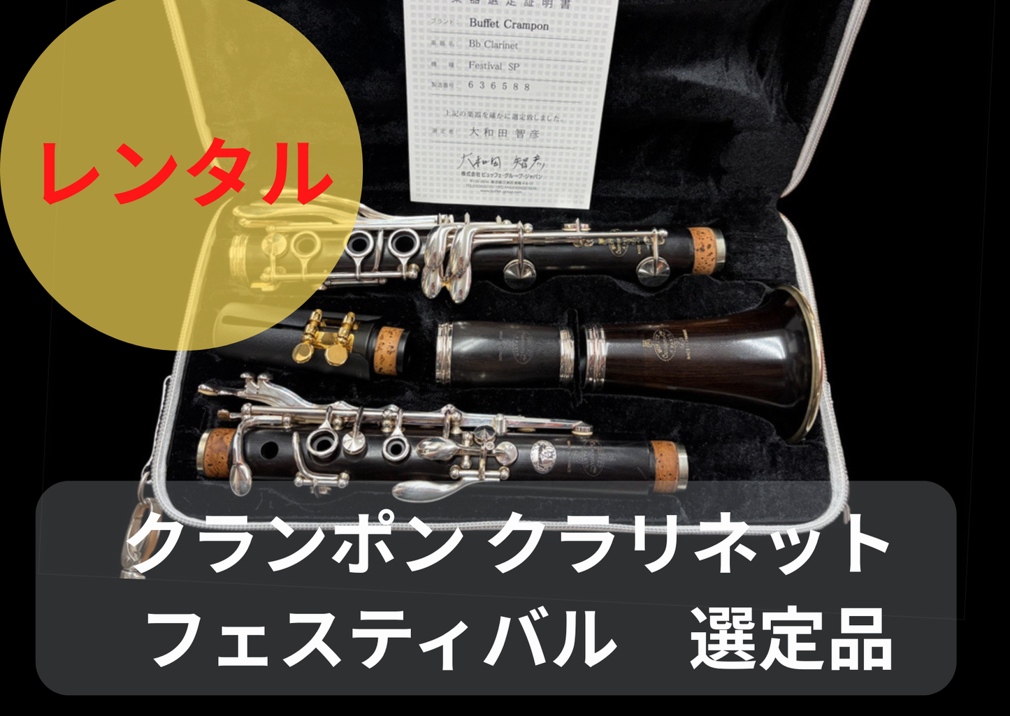 レンタル楽器 クランポン クラリネット フェスティバル 選定品