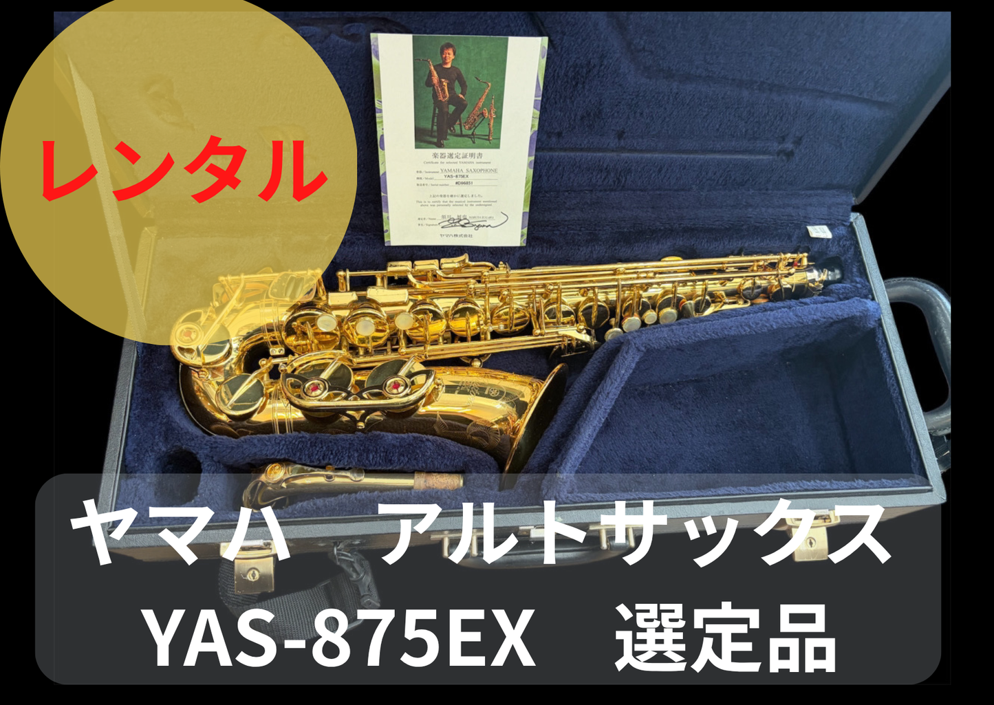 レンタル楽器 ヤマハ アルトサックス YAS-875EX 　選定品